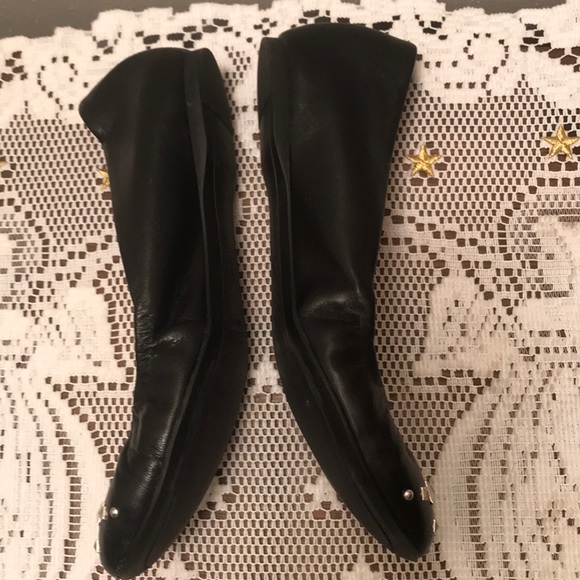 J. CREW Black And Silver Leather Flats Sz 6 - Picture 5 of 7